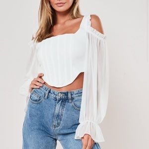 NWOT Missguided Corset Top with Sleeves